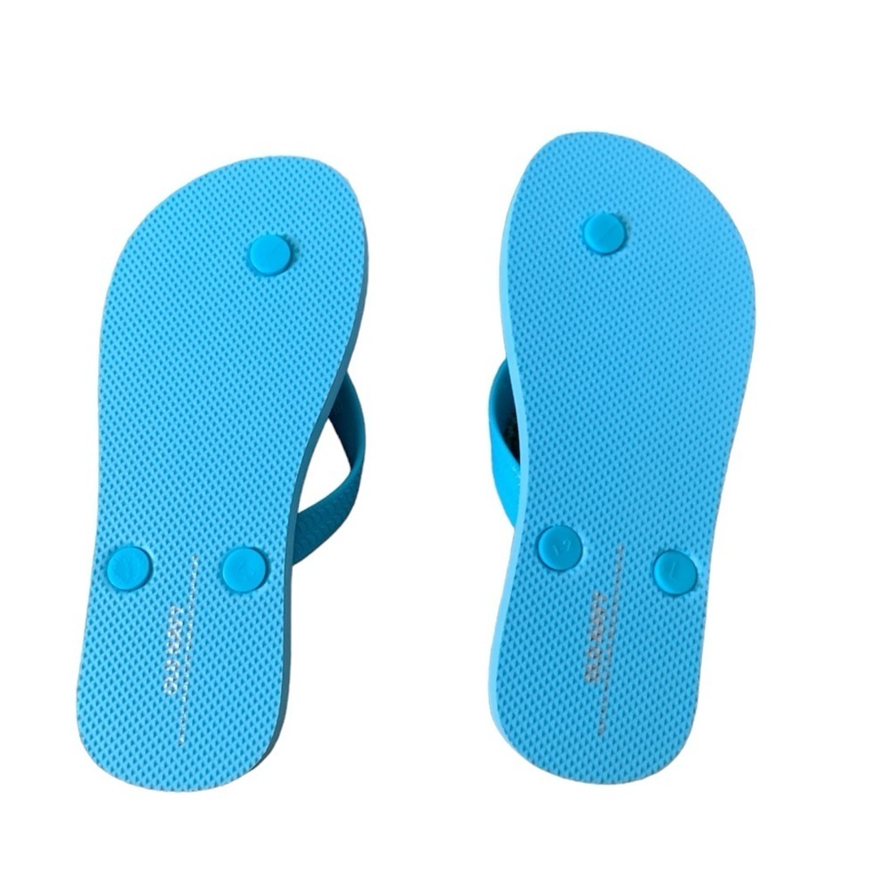Old navy flip flops girls kids size 1Y-2Y brand new palm trees blue sandals shoe - Picture 5 of 13